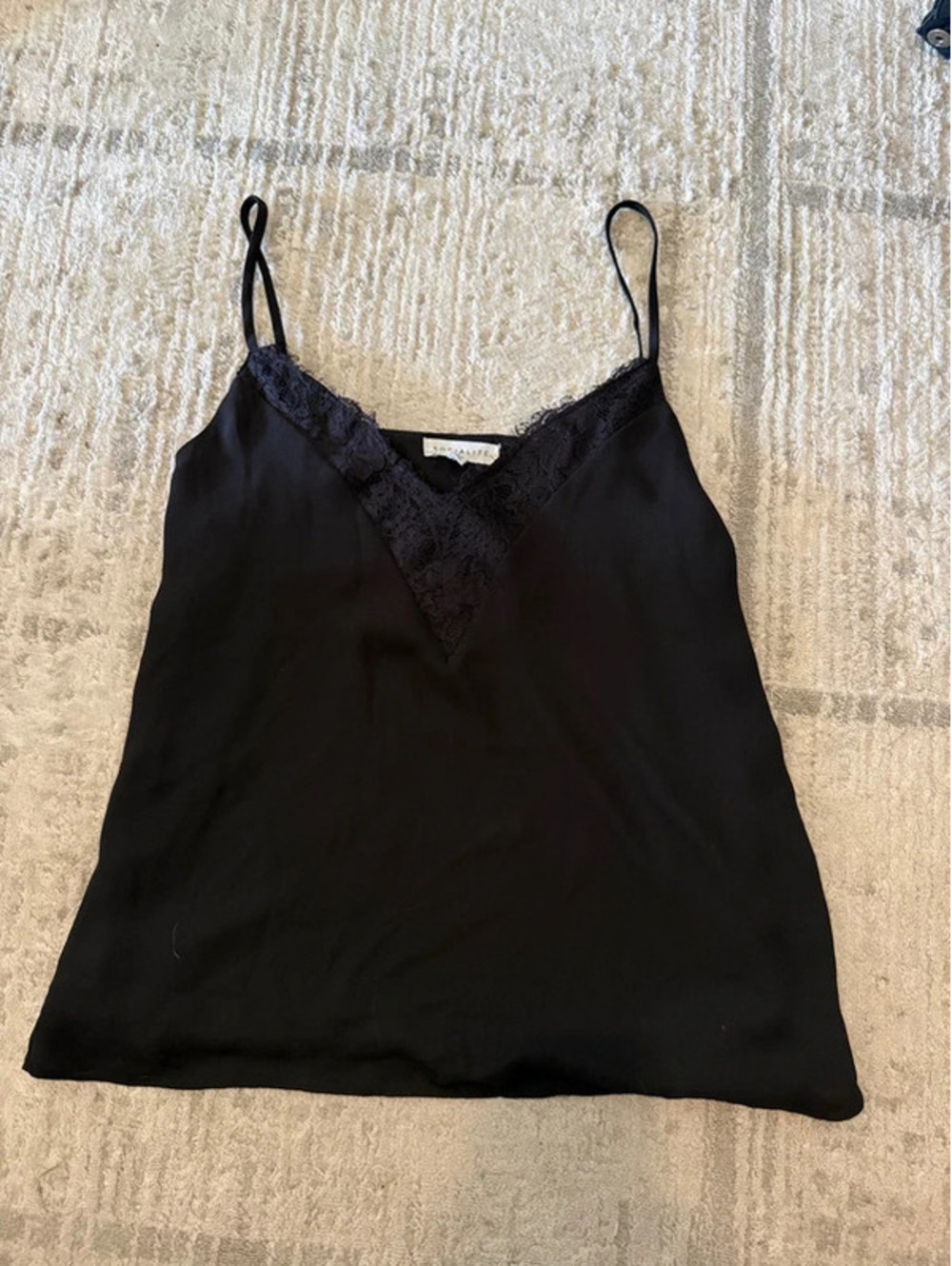 Socialite Black Satin Lace Cami Top Women’s Small Y2K Lingerie